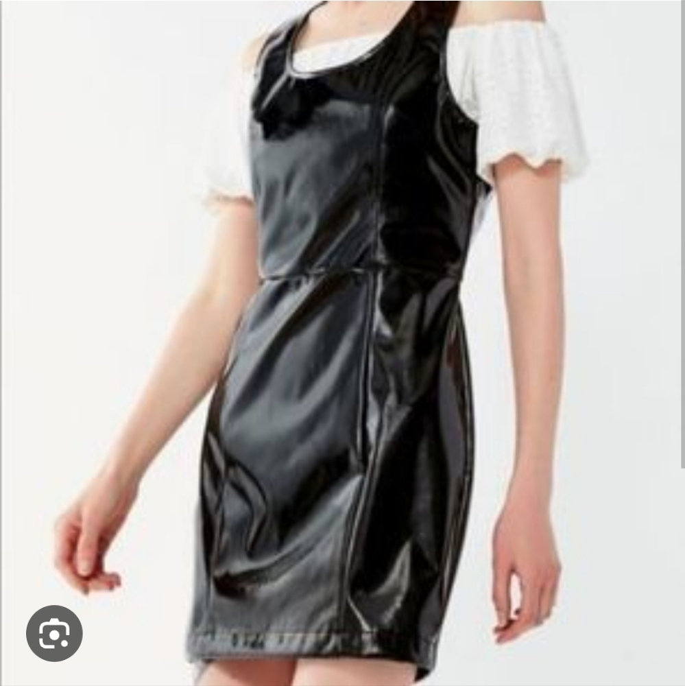 Jovonna London Size 10 Women's Black Patent Faux Leather Dress